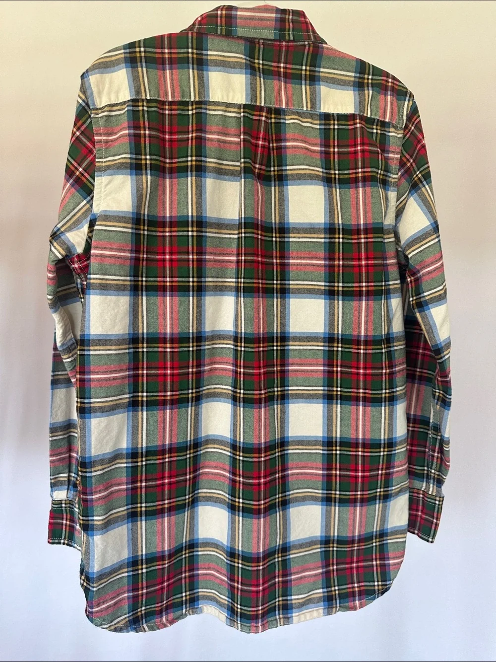 GAP Classic Plaid Long-Sleeve Shirt - Red & Green Boys 10